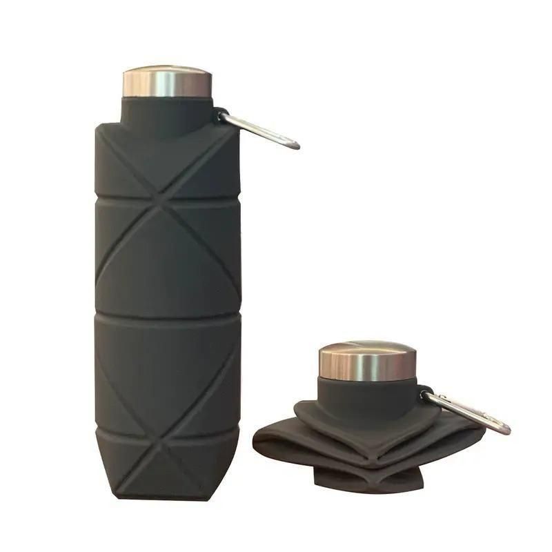 Munafa Reusable Foldable Silicone Water Bottle with Portable Buckle Silicone 700ml