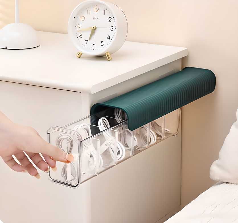Munafa Wall Hanging Transparent Storage Box (Pack of 1) for Home Office, Kitchen and Bathroom.