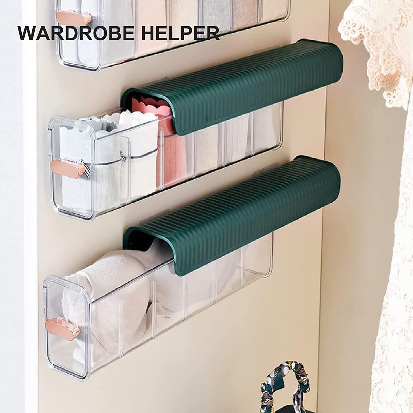 Munafa Wall Hanging Transparent Storage Box (Pack of 1) for Home Office, Kitchen and Bathroom.