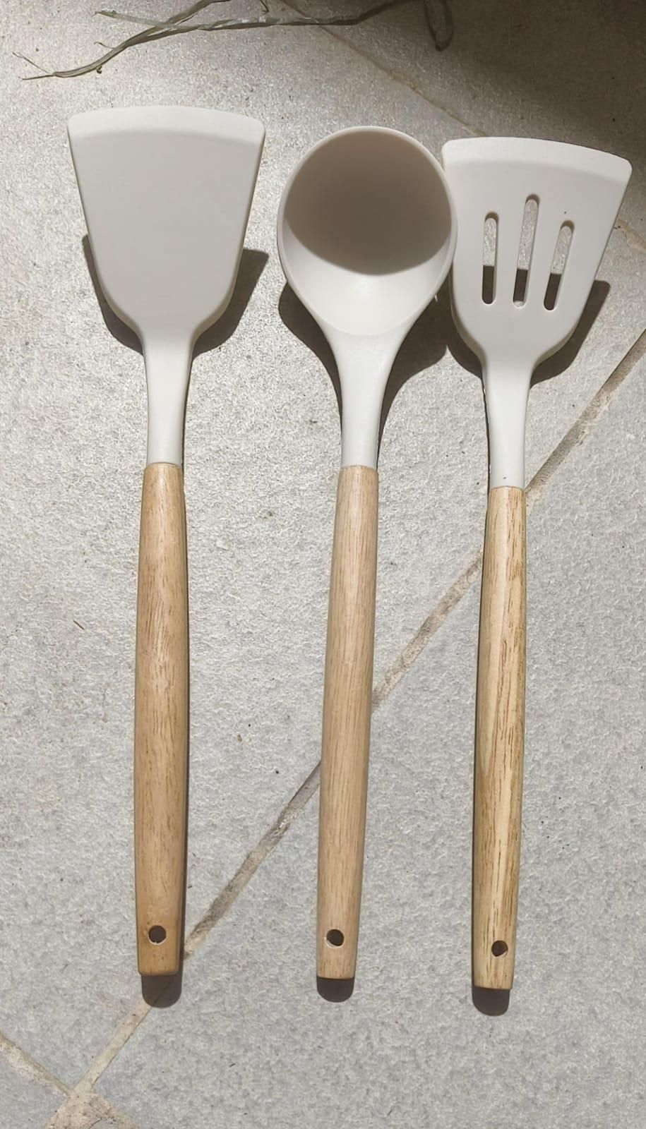 Munafa Silicon Kitchen Tools Set of 3 (Cooking & Serving Spatula)