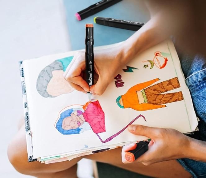 Munafa Twin Head Pen Set for Sketching - Multicolor 24 Pcs