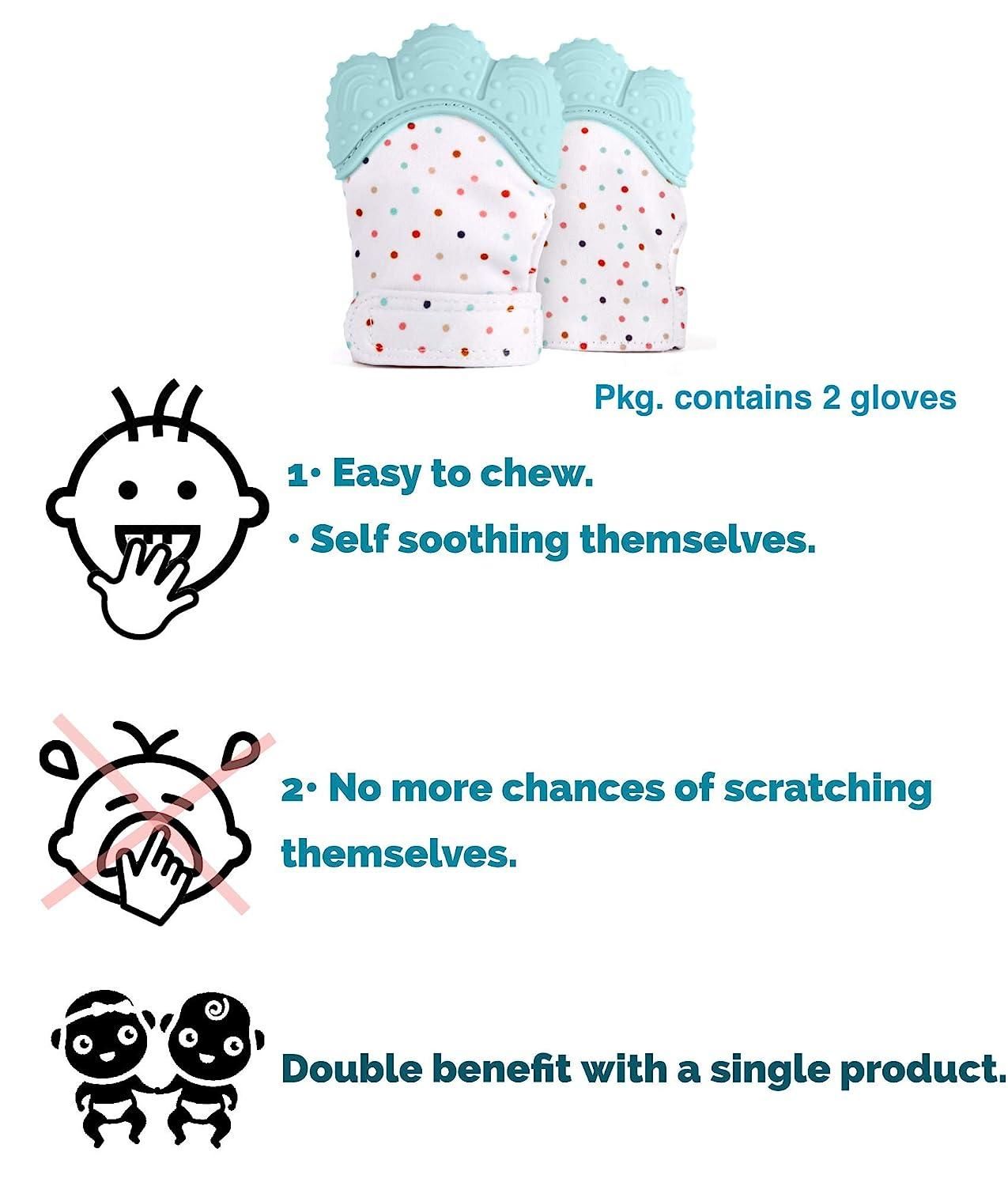 Munafa Self-Soothing Pain Relief Teething Glove for Teething Babies