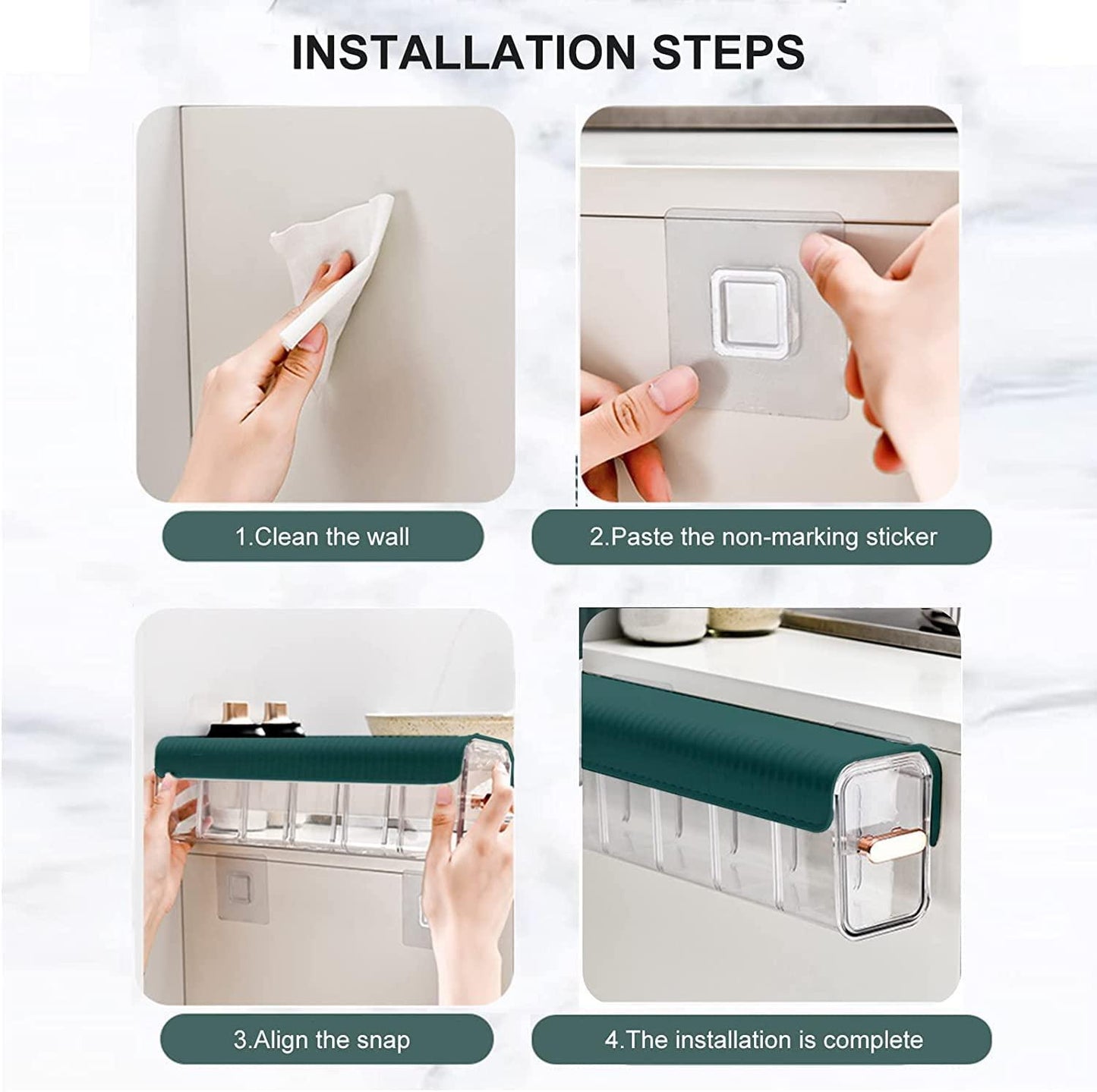 Munafa Wall Hanging Transparent Storage Box (Pack of 1) for Home Office, Kitchen and Bathroom.