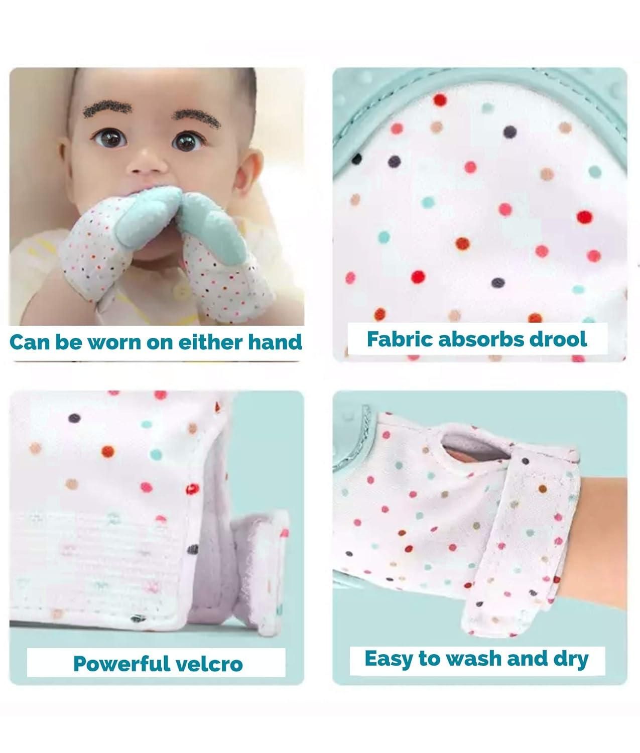Munafa Self-Soothing Pain Relief Teething Glove for Teething Babies