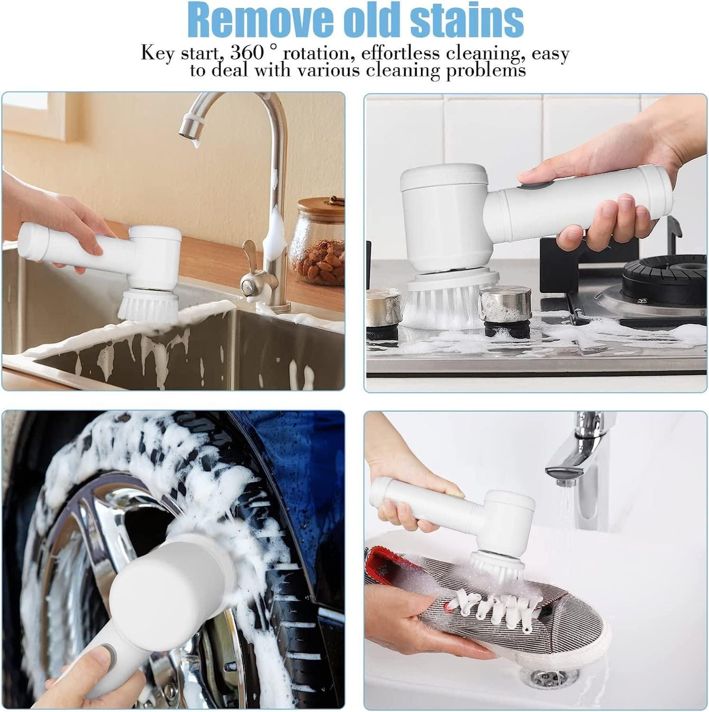 Munafa 5 in 1 Handheld Bathroom Cleaning Brush
