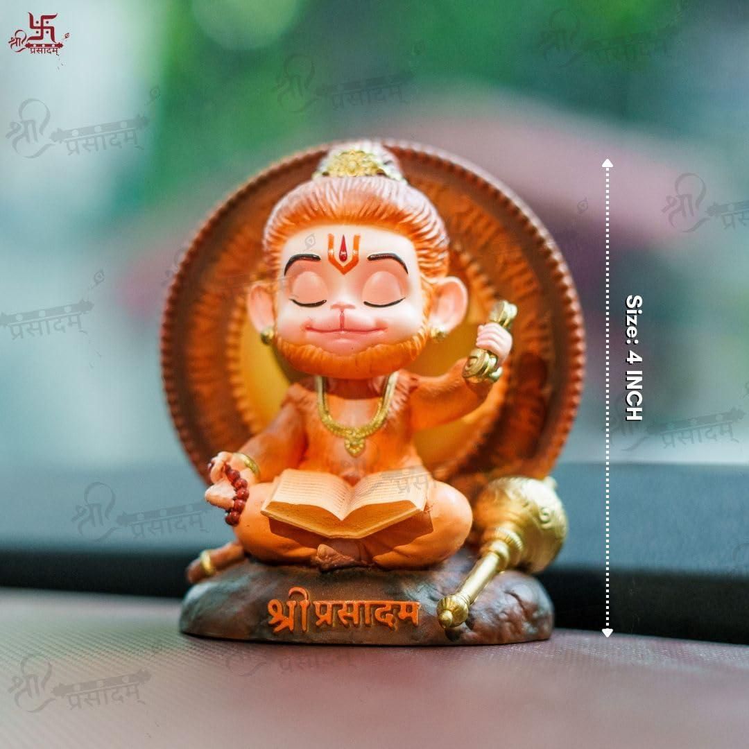 Munafa Shri Prasadam Meditating Bal Hanuman Idol for Car Dashboard