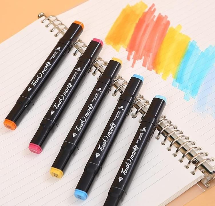Munafa Twin Head Pen Set for Sketching - Multicolor 24 Pcs