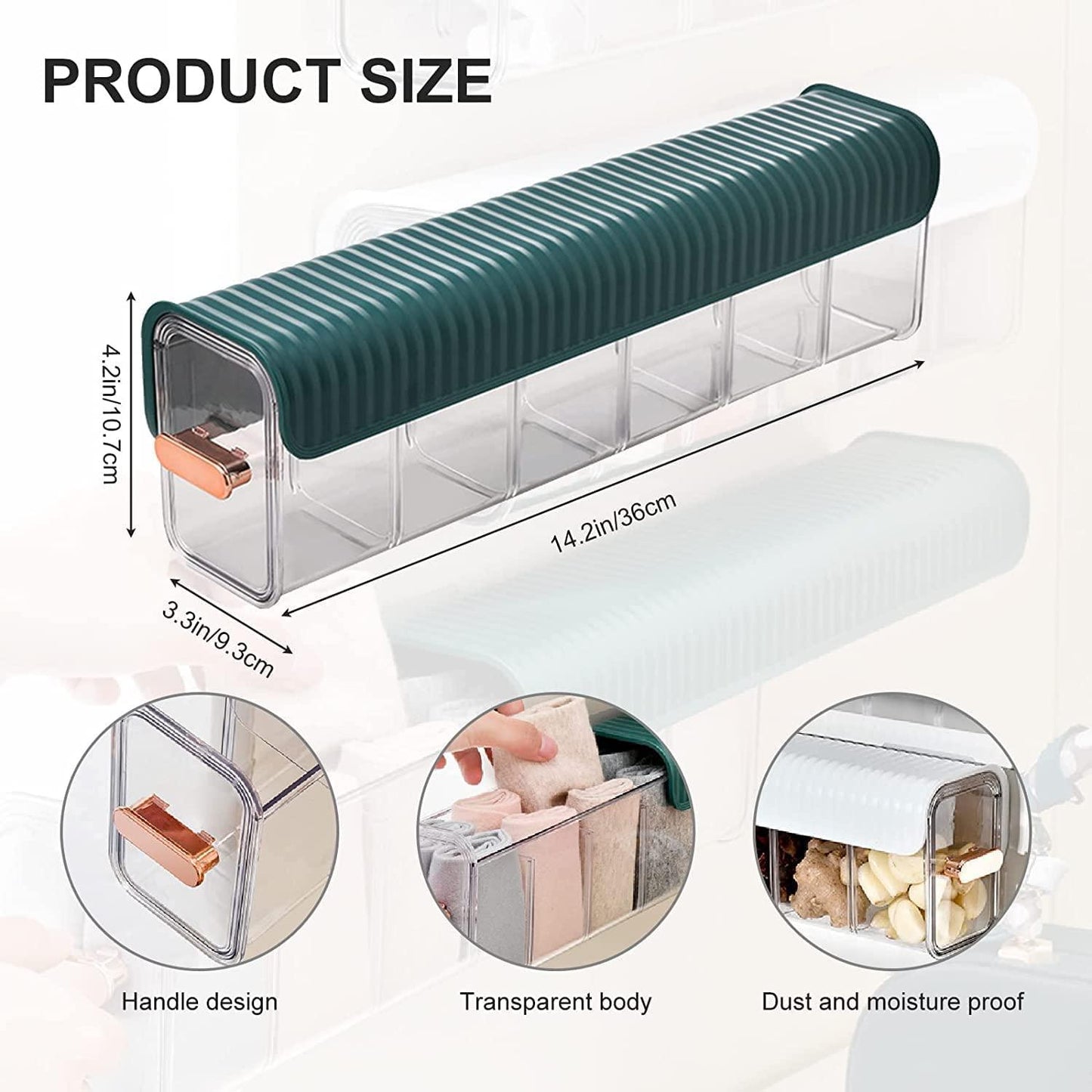 Munafa Wall Hanging Transparent Storage Box (Pack of 1) for Home Office, Kitchen and Bathroom.