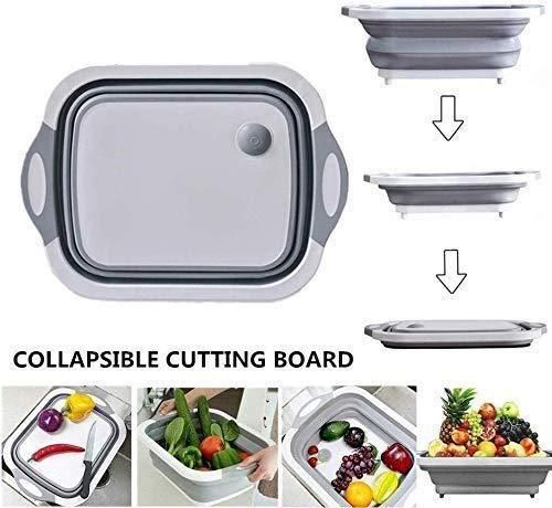 Munafa Folding Cutting Board with Basket