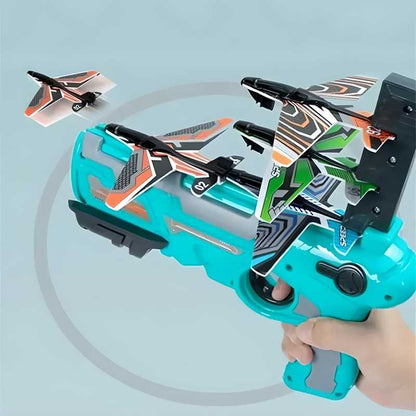 Munafa Airplane Launcher Toy Gun with Foam Glider with 4 Foam aircrafts