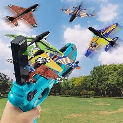 Munafa Airplane Launcher Toy Gun with Foam Glider with 4 Foam aircrafts