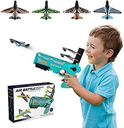 Munafa Airplane Launcher Toy Gun with Foam Glider with 4 Foam aircrafts