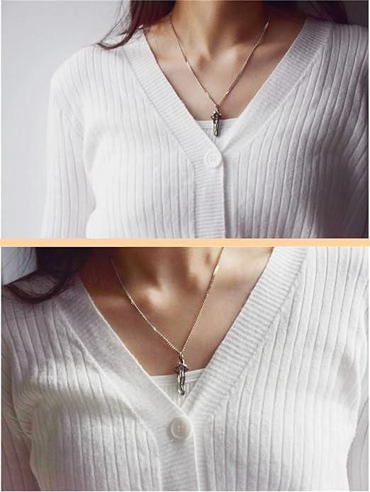 Munafa Silver and Black Hug Couple Chain Pendant