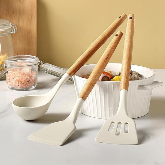 Munafa Silicon Kitchen Tools Set of 3 (Cooking & Serving Spatula)