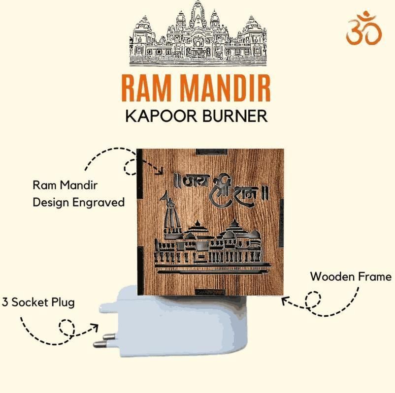 Munafa Ayodhya Ram Mandir 3-in-1  Aroma Burner & Night lamp