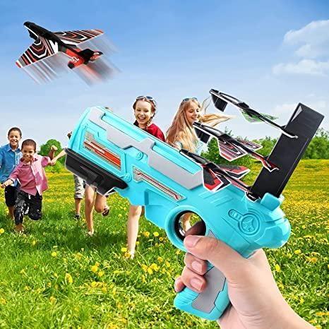 Munafa Airplane Launcher Toy Gun with Foam Glider with 4 Foam aircrafts