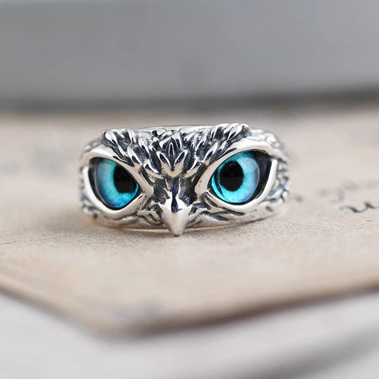 Munafa Attractive Silver Plated Owl Ring
