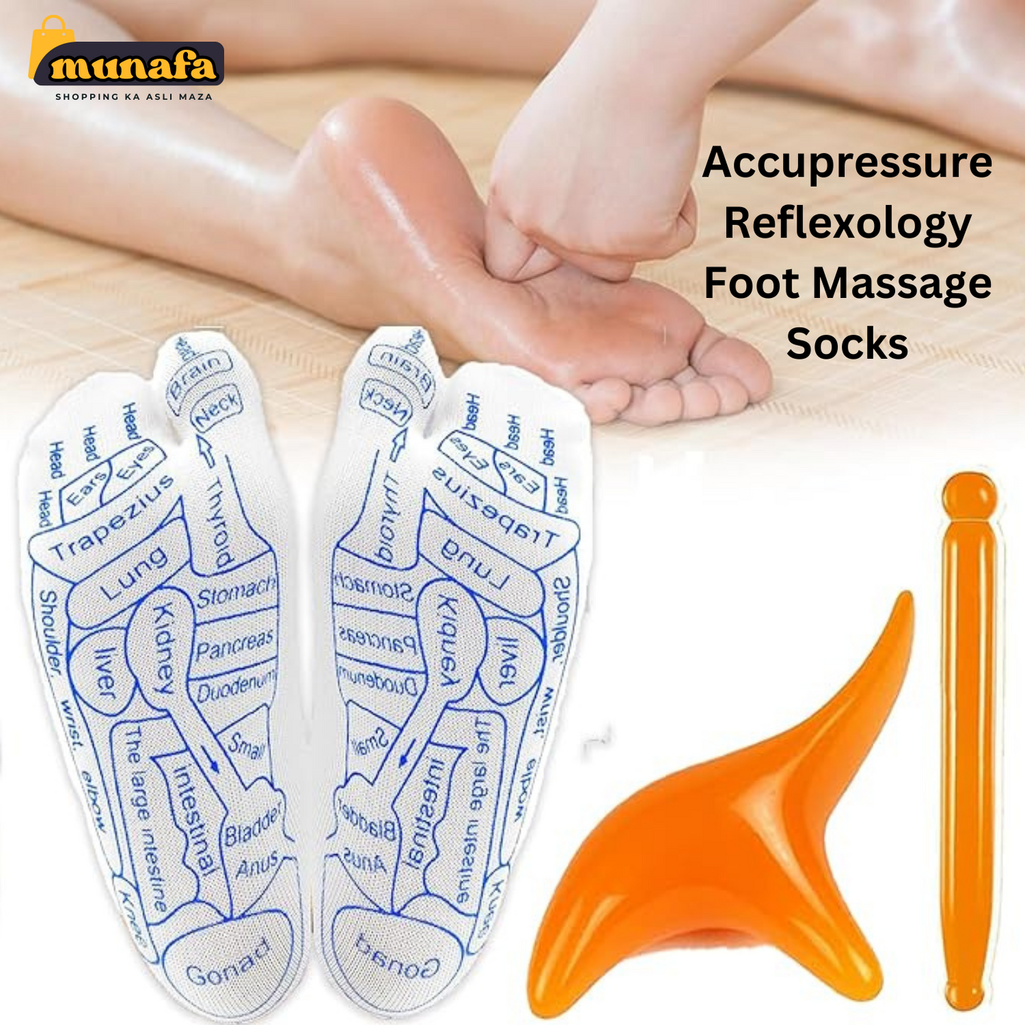 Munafa Acupressure Reflexology Socks For Pain Relief