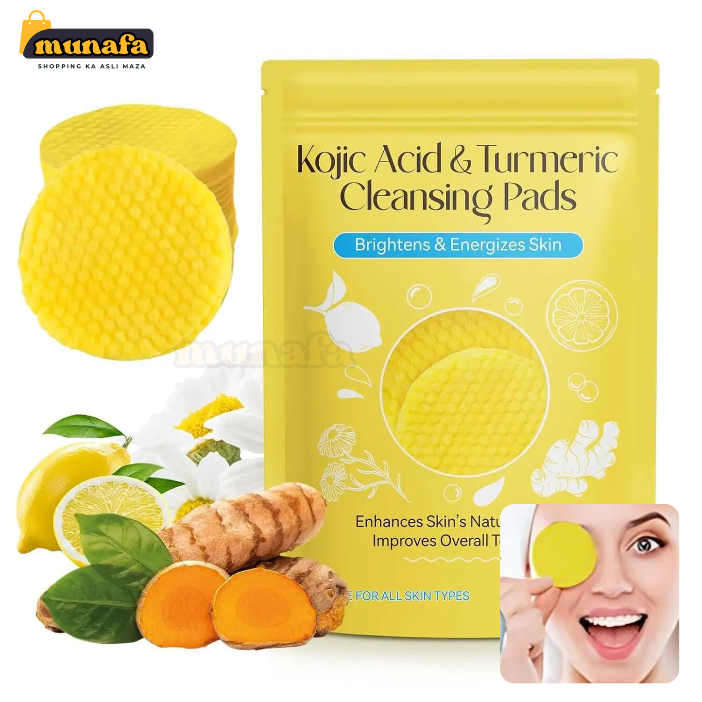 Munafa Kojic Acid & Turmeric Cleansing Pads